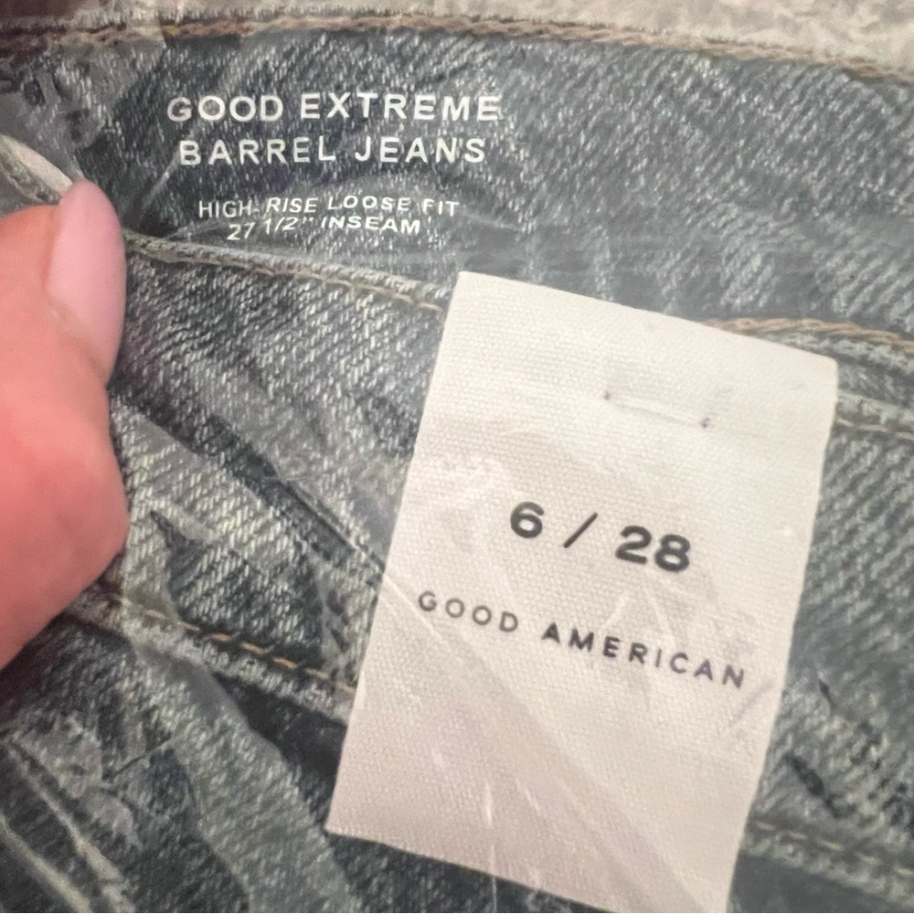 NWT Good American Good Extreme Barrel Jeans sz 6/28 Wide Leg High Rise Baggy - Picture 16 of 16